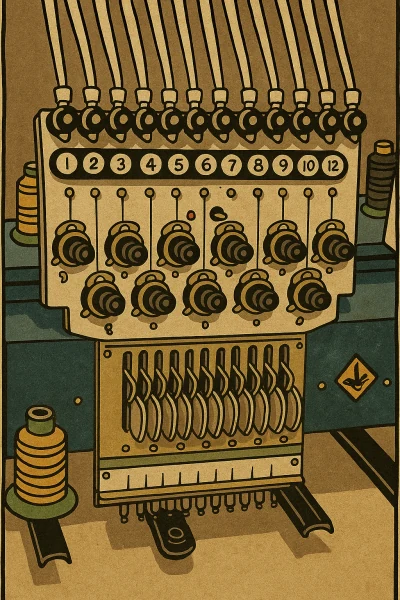 Commercial embroidery machine at Mesquite Print House