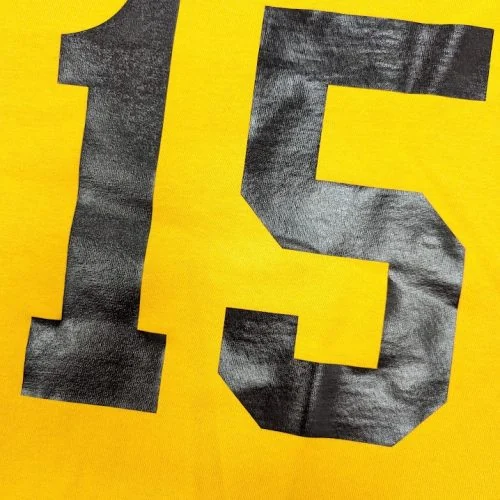 Heat-applied jersey number